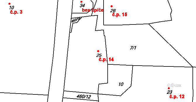 Litohrady 14, Rychnov nad Kněžnou na parcele st. 25 v KÚ Litohrady, Katastrální mapa