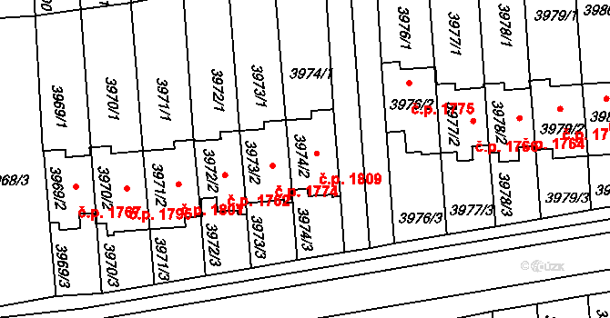 Tachov 1809 na parcele st. 3974/2 v KÚ Tachov, Katastrální mapa