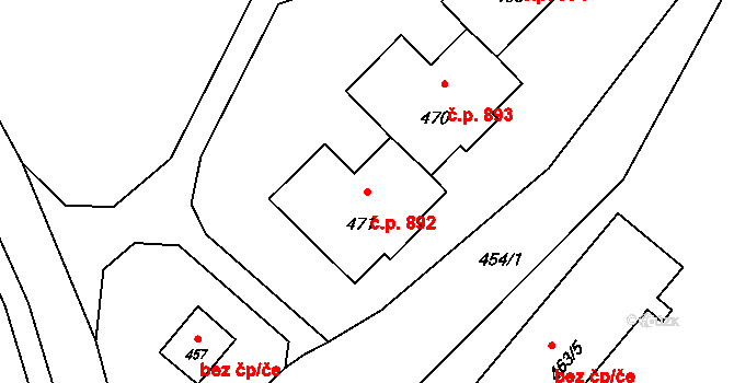 Lutyně 892, Orlová na parcele st. 471 v KÚ Horní Lutyně, Katastrální mapa