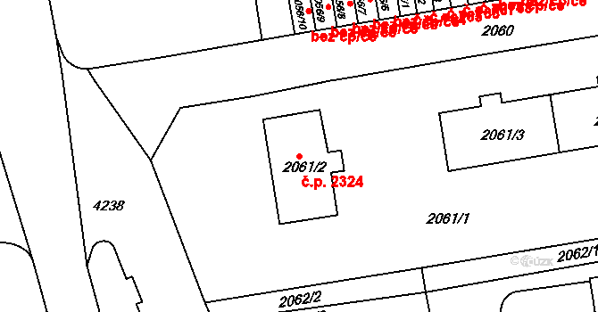 Ústí nad Labem-centrum 2324, Ústí nad Labem na parcele st. 2061/2 v KÚ Ústí nad Labem, Katastrální mapa