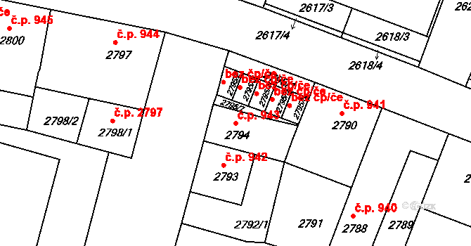 České Budějovice 3 943, České Budějovice na parcele st. 2794 v KÚ České Budějovice 3, Katastrální mapa