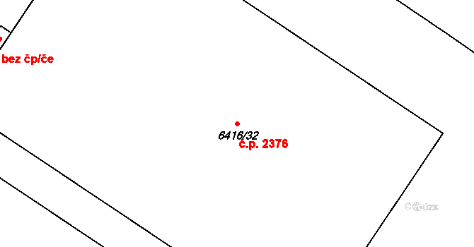 Žďár nad Sázavou 6 2376, Žďár nad Sázavou na parcele st. 6416/32 v KÚ Město Žďár, Katastrální mapa