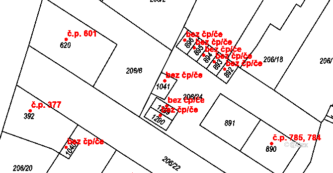 Starý Plzenec 41360613 na parcele st. 1041 v KÚ Starý Plzenec, Katastrální mapa