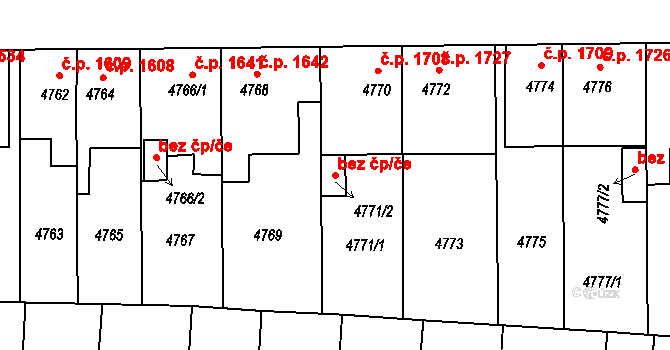 Tábor 47424613 na parcele st. 4771/2 v KÚ Tábor, Katastrální mapa