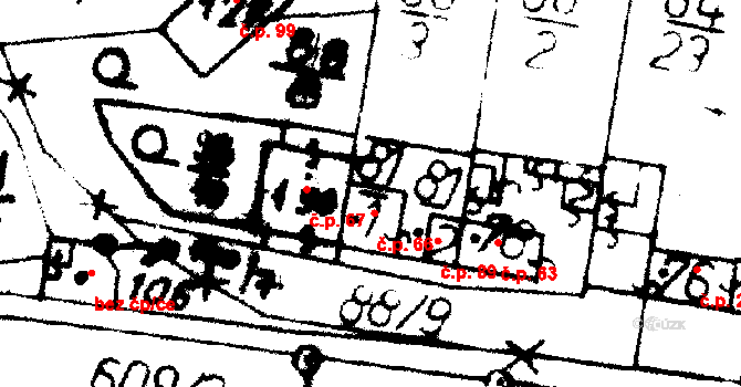 Jemníky 66 na parcele st. 81/1 v KÚ Jemníky, Katastrální mapa