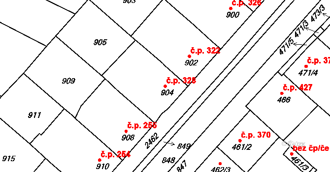Čejč 328 na parcele st. 904 v KÚ Čejč, Katastrální mapa