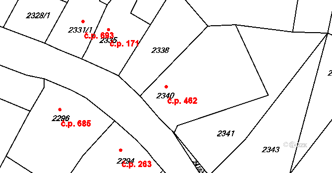 Skřečoň 462, Bohumín na parcele st. 2340 v KÚ Skřečoň, Katastrální mapa