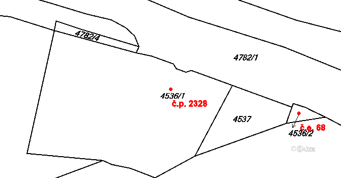 Dejvice 2328, Praha na parcele st. 4536/1 v KÚ Dejvice, Katastrální mapa
