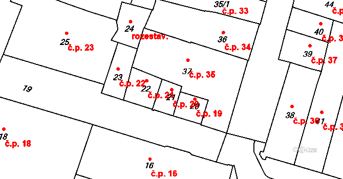 České Budějovice 1 20, České Budějovice na parcele st. 21 v KÚ České Budějovice 1, Katastrální mapa