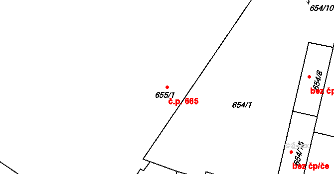 Předměstí 665, Opava na parcele st. 655/1 v KÚ Opava-Předměstí, Katastrální mapa