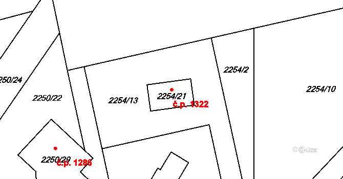 Kylešovice 1322, Opava na parcele st. 2254/21 v KÚ Kylešovice, Katastrální mapa