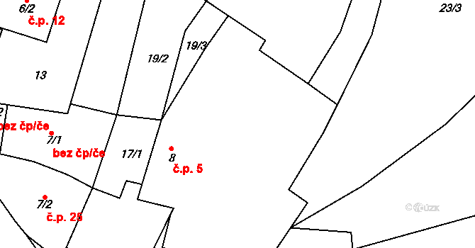 Bilina 5, Veselíčko na parcele st. 8 v KÚ Bilina, Katastrální mapa