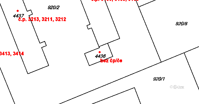 Kroměříž 39043614 na parcele st. 4436 v KÚ Kroměříž, Katastrální mapa