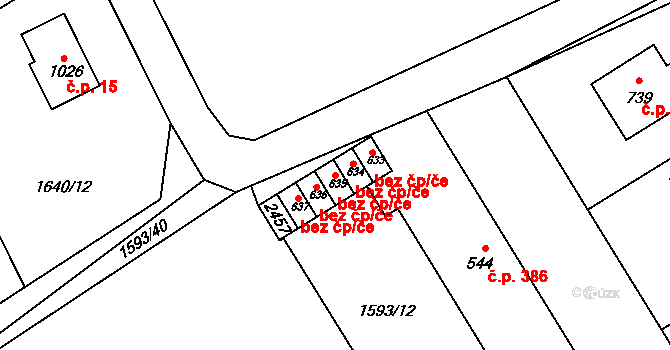 Dašice 42103614 na parcele st. 635 v KÚ Dašice, Katastrální mapa