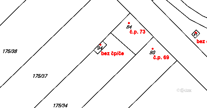 Chotěšice 46281614 na parcele st. 94 v KÚ Nouzov u Dymokur, Katastrální mapa