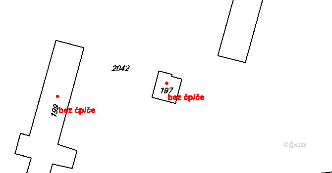 Chlístovice 49070614 na parcele st. 197 v KÚ Chlístovice, Katastrální mapa
