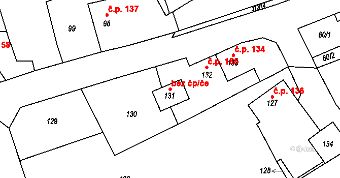 Chlum Svaté Maří 49232614 na parcele st. 131 v KÚ Chlum Svaté Maří, Katastrální mapa