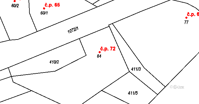 Babina 72, Plasy na parcele st. 84 v KÚ Babina, Katastrální mapa