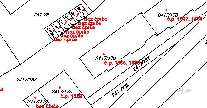 Rychnov nad Kněžnou 1535,1536 na parcele st. 2417/176 v KÚ Rychnov nad Kněžnou, Katastrální mapa