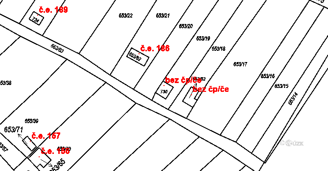 Jihlava 107004615 na parcele st. 730 v KÚ Pístov u Jihlavy, Katastrální mapa