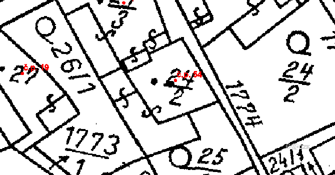 Chlístovice 54 na parcele st. 24/2 v KÚ Chlístovice, Katastrální mapa