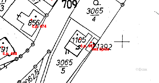 Cvikov II 567, Cvikov na parcele st. 1105 v KÚ Cvikov, Katastrální mapa
