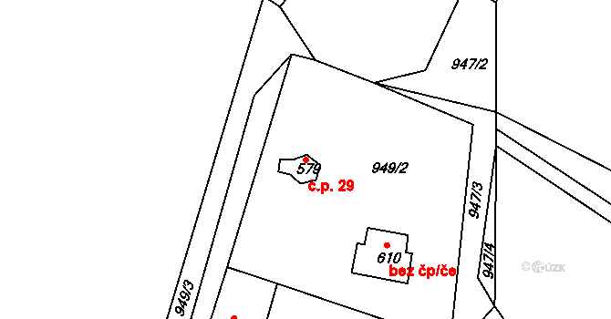 Staňkova Lhota 29, Sobotka na parcele st. 579 v KÚ Staňkova Lhota, Katastrální mapa