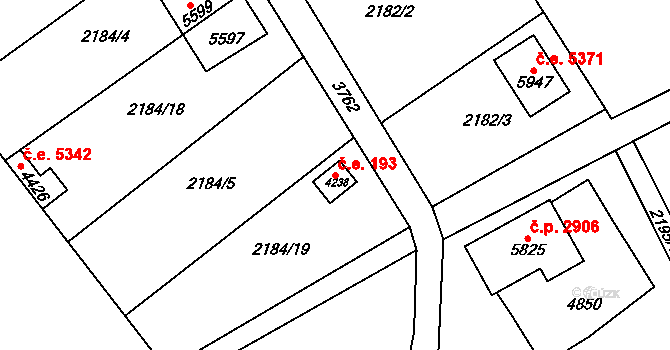 Dvůr Králové nad Labem 193 na parcele st. 4238 v KÚ Dvůr Králové nad Labem, Katastrální mapa