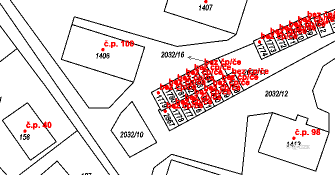 Litomyšl 41753615 na parcele st. 1780 v KÚ Litomyšl, Katastrální mapa