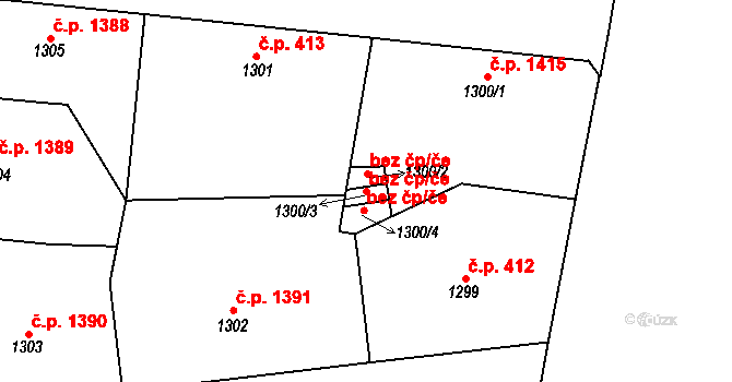 Praha 42870615 na parcele st. 1300/3 v KÚ Holešovice, Katastrální mapa