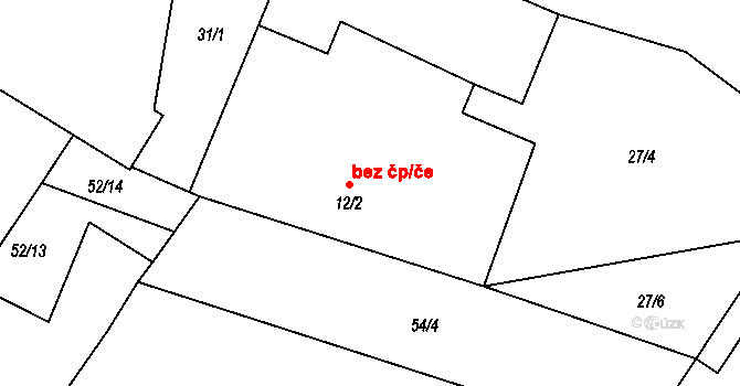 Kolešovice 44397615 na parcele st. 12/2 v KÚ Zderaz u Kolešovic, Katastrální mapa