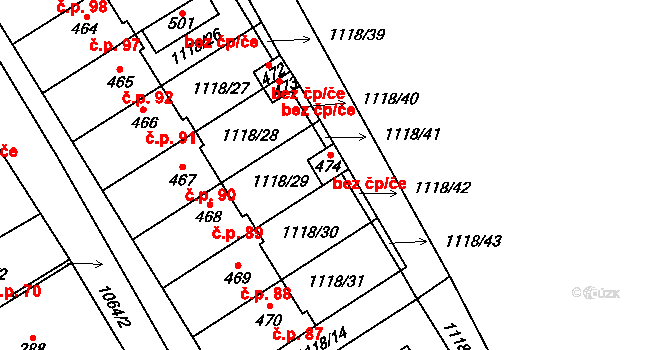 Litomyšl 46405615 na parcele st. 474 v KÚ Pohodlí, Katastrální mapa