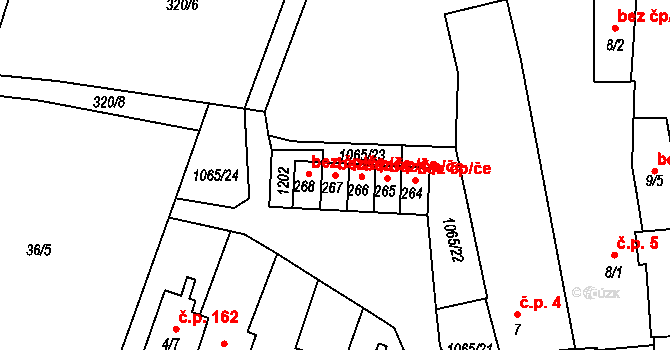 Žalany 50049615 na parcele st. 267 v KÚ Žalany, Katastrální mapa