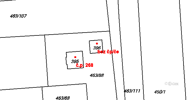 Březno 50379615 na parcele st. 396 v KÚ Březno u Mladé Boleslavi, Katastrální mapa