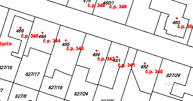 Doudleby nad Orlicí 342 na parcele st. 484 v KÚ Doudleby nad Orlicí, Katastrální mapa