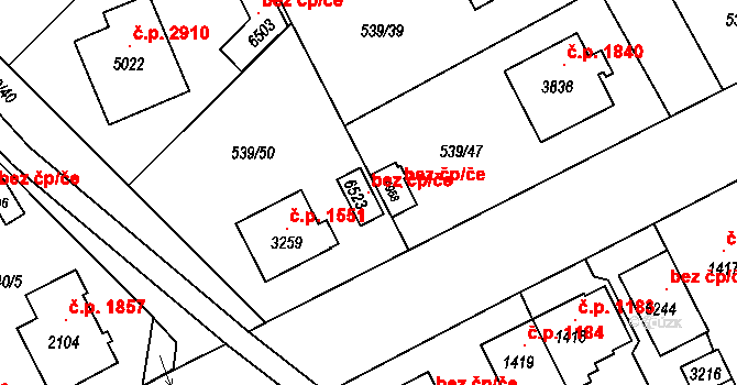 Šumperk 105352616 na parcele st. 6523 v KÚ Šumperk, Katastrální mapa