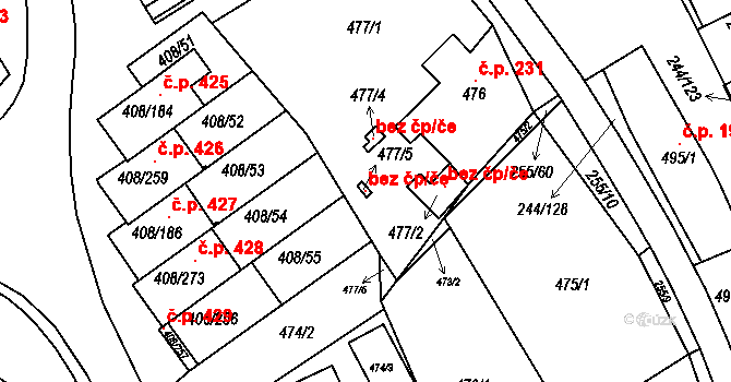 Dobšice 116947616 na parcele st. 477/5 v KÚ Dobšice u Znojma, Katastrální mapa