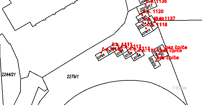 Ústí nad Labem-centrum 1110, Ústí nad Labem na parcele st. 2279/5 v KÚ Ústí nad Labem, Katastrální mapa