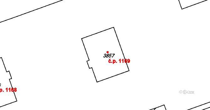 Horka-Domky 1169, Třebíč na parcele st. 3857 v KÚ Třebíč, Katastrální mapa