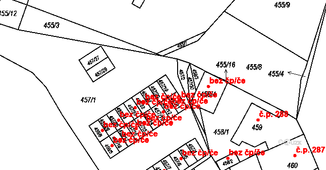 Spořice 20 na parcele st. 457/19 v KÚ Spořice, Katastrální mapa