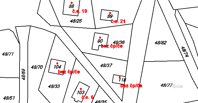 Lešov 22, Pelhřimov na parcele st. 90 v KÚ Lešov, Katastrální mapa