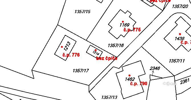 Brtnice 38655616 na parcele st. 1214 v KÚ Brtnice, Katastrální mapa