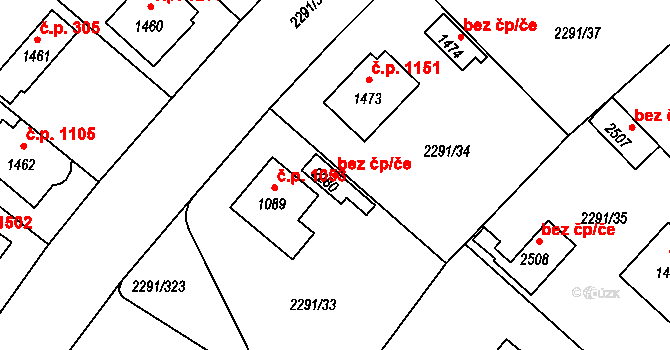 Vlašim 39384616 na parcele st. 2280 v KÚ Vlašim, Katastrální mapa