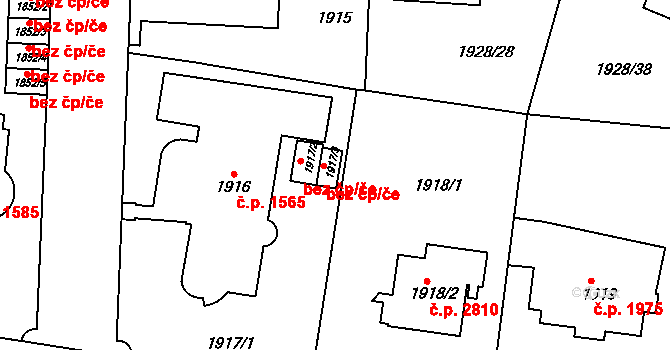 Teplice 41958616 na parcele st. 1917/3 v KÚ Teplice, Katastrální mapa