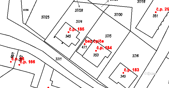 Klatovy 42861616 na parcele st. 471 v KÚ Luby, Katastrální mapa