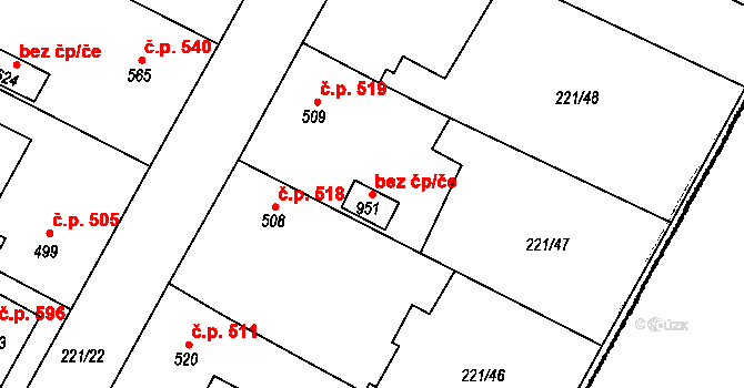 Chotěšov 43422616 na parcele st. 951 v KÚ Chotěšov, Katastrální mapa