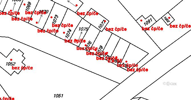 Mikulčice 43584616 na parcele st. 1078 v KÚ Mikulčice, Katastrální mapa