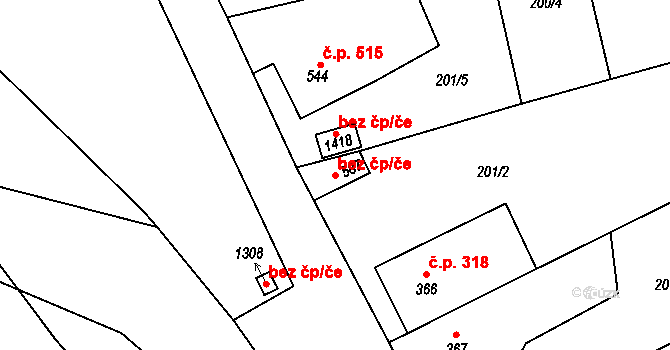 Slatiňany 43717616 na parcele st. 587 v KÚ Slatiňany, Katastrální mapa