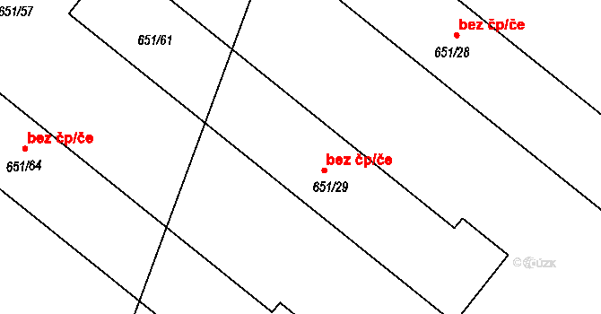 Jaroměřice nad Rokytnou 44122616 na parcele st. 651/29 v KÚ Ratibořice na Moravě, Katastrální mapa