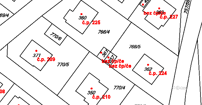 Košetice 45279616 na parcele st. 361 v KÚ Košetice, Katastrální mapa